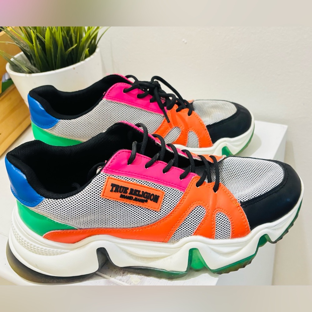 TRUE RELIGION Chunky Sneakers - Vibrant Color Block Design. Size 10. - Picture 4 of 11